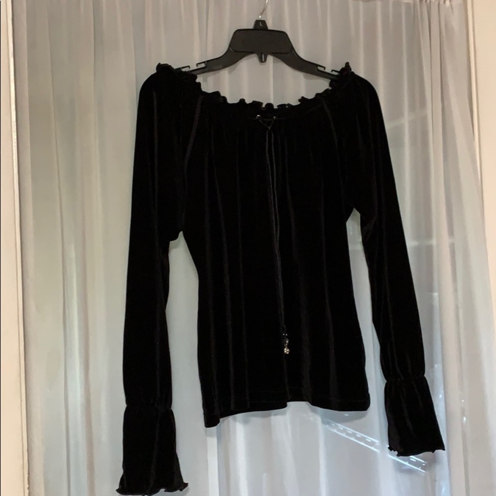 Black off the shoulder top